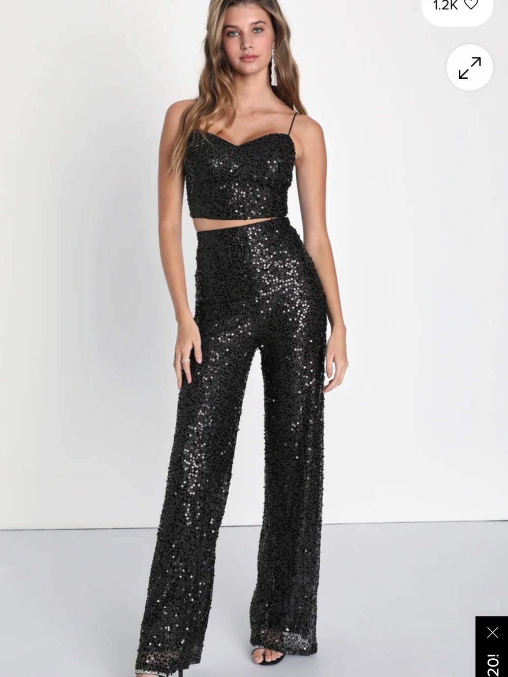 Lulus Sparkling Image Black Sequin pants XS NWT